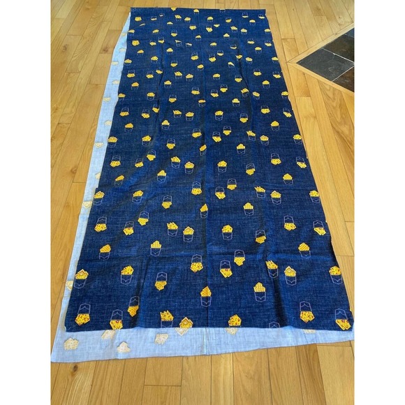 Blue Denim Cotton Fabric Remnant Pocket Design 44" Wide 213" (5.91yds) Long - Picture 3 of 4